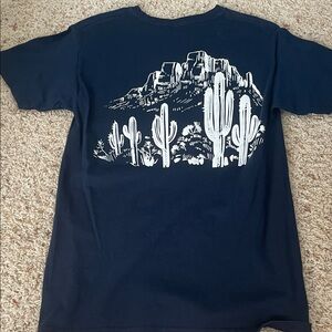 Navy Graphic Tee with Desert Print